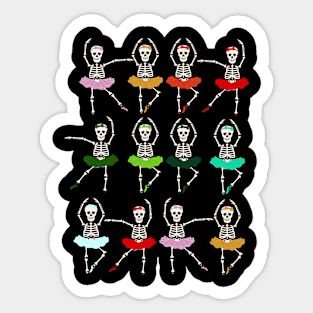 Halloween Dancing Ballet Skeleton Ballerina Costume Sticker